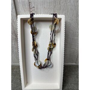 Multi Strand Disc Necklace With Chain Extender Womens Fashion Jewelry Brown